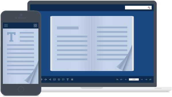 flipbook digital compatível com dispositivos móveis