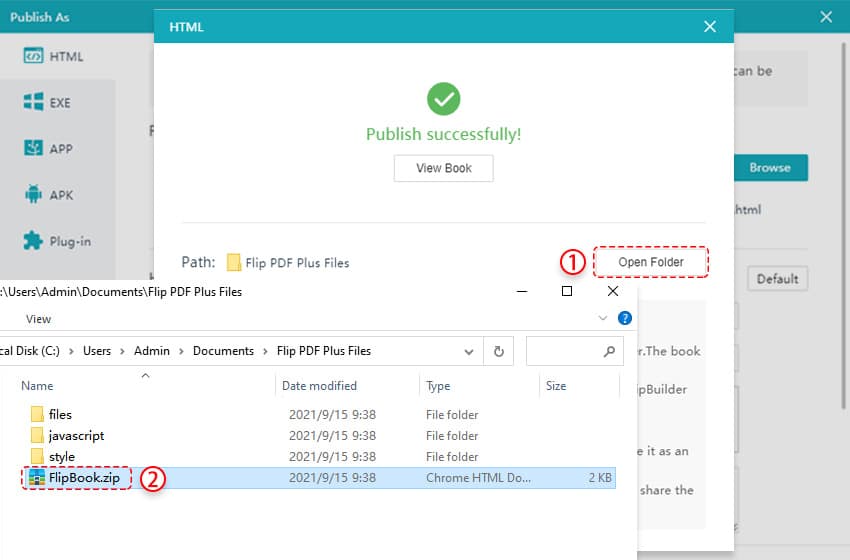 Compress to ZIP after output