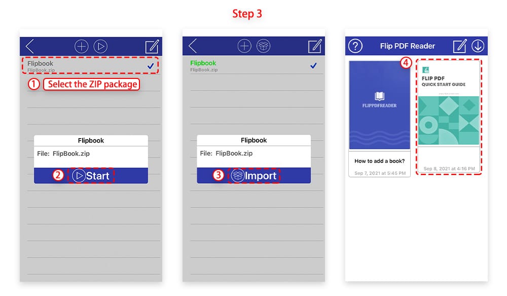 Import flipbook to bookcase