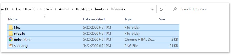 Put all the book files in One folder