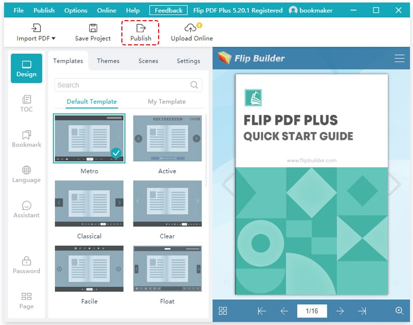 Publicar flipbooks en su sitio web