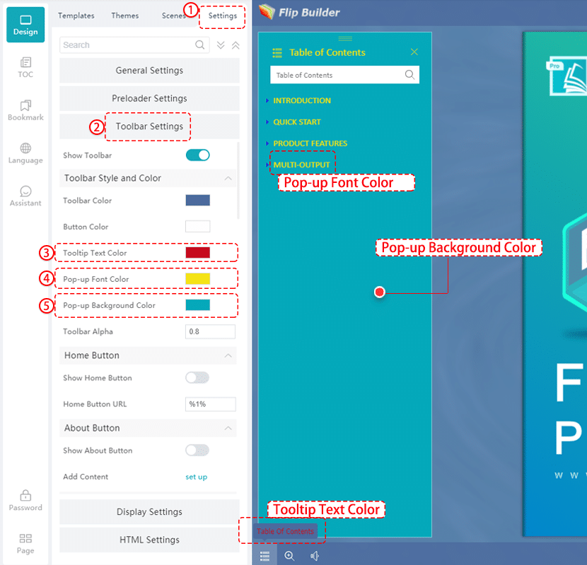 zmeniť farbu-písma a farbu vyskakovacieho-písma